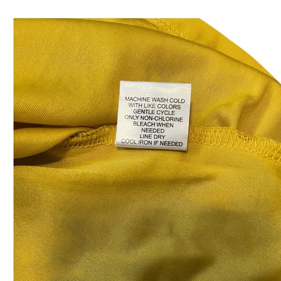 Retrology retro floral yellow blouse Women PL rushed short sleeves V- neck bow - Picture 10 of 16